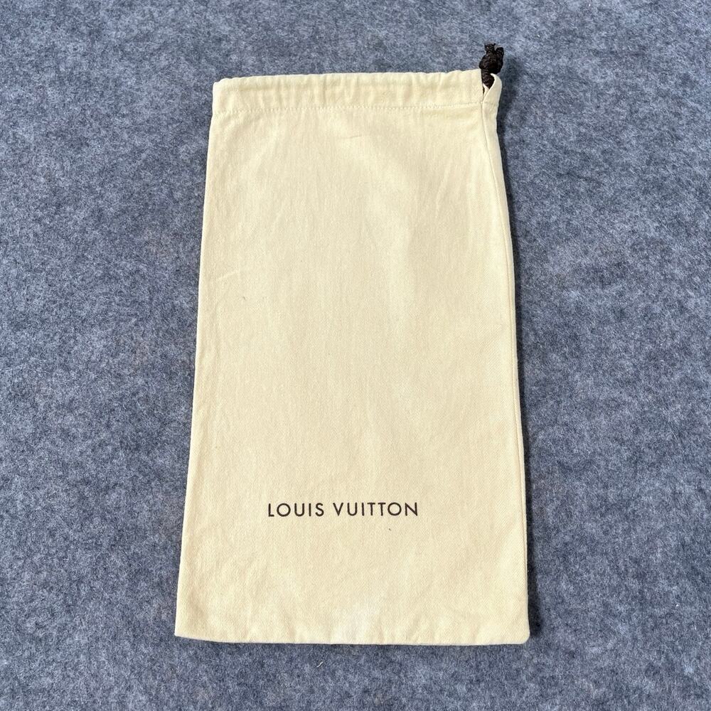 Louis Vuitton Tan Black Logo Dust Bag Shoe Storage Drawstring Travel 14"x8"